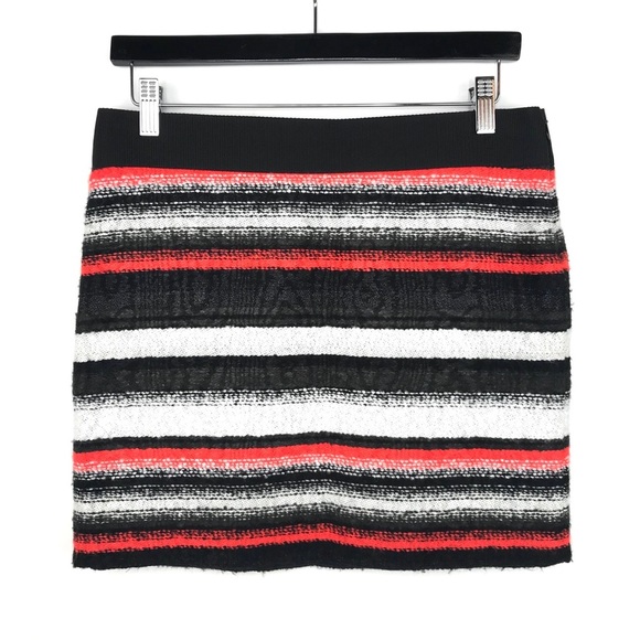 {Milly} Tweed Metallic Mohair Striped Mini Skirt - Picture 2 of 8